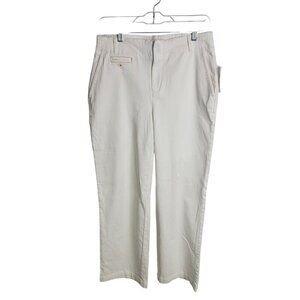 Maeve White Straight Leg Cropped Chino Pants Red Contrast Stitch 2 Tall Cotton